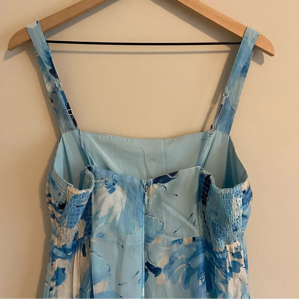 Abercrombie Blue Floral Babydoll Maxi Dress NWT